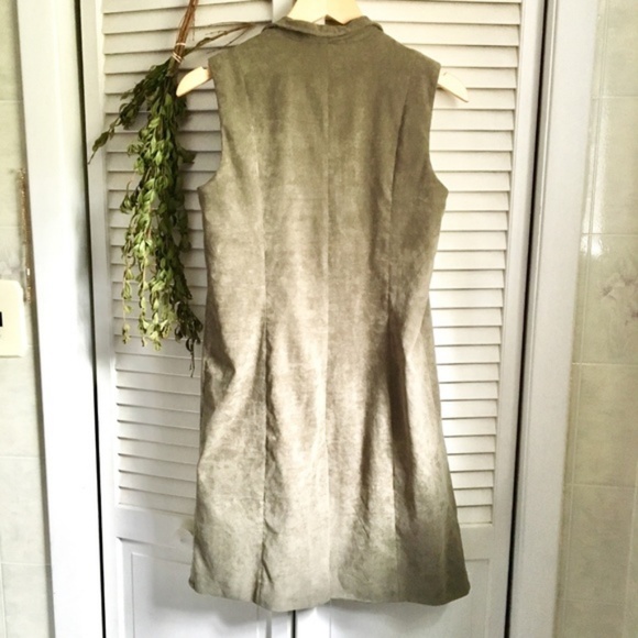 {Bebe} Sage Green Soft Suede Long Style Vest, Sm - Picture 8 of 8